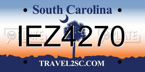 IEZ4270 South Carolina License Plate