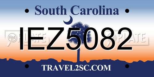 IEZ5082 South Carolina License Plate