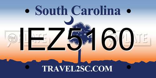 IEZ5160 South Carolina License Plate