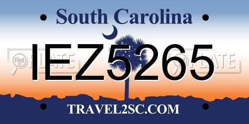 IEZ5265 South Carolina License Plate