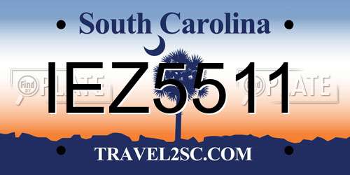 IEZ5511 South Carolina License Plate