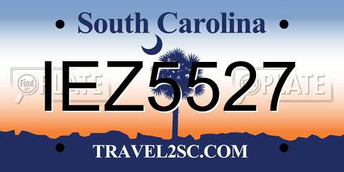 IEZ5527 South Carolina License Plate