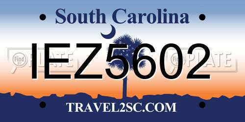 IEZ5602 South Carolina License Plate