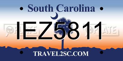 IEZ5811 South Carolina License Plate