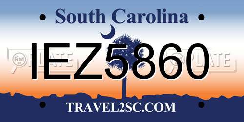 IEZ5860 South Carolina License Plate