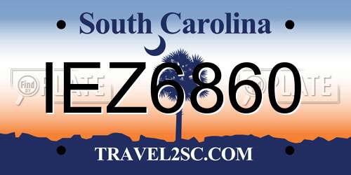 IEZ6860 South Carolina License Plate