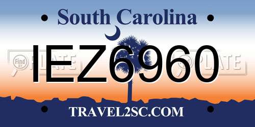 IEZ6960 South Carolina License Plate