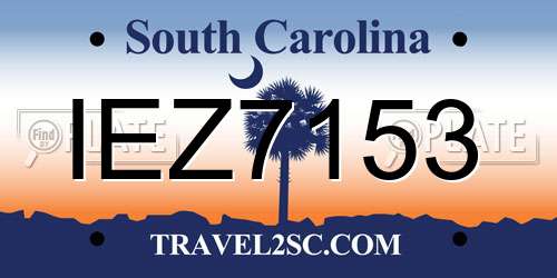 IEZ7153 South Carolina License Plate