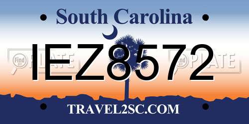 IEZ8572 South Carolina License Plate
