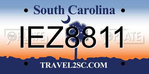 IEZ8811 South Carolina License Plate