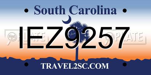 IEZ9257 South Carolina License Plate