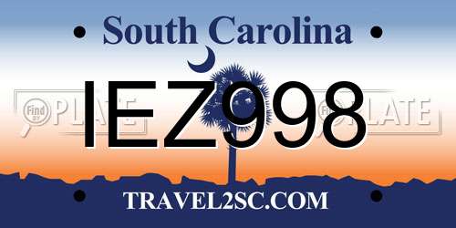 IEZ998 South Carolina License Plate