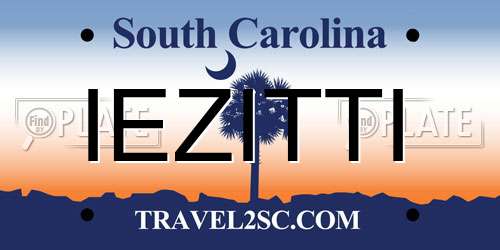 IEZITTI South Carolina License Plate