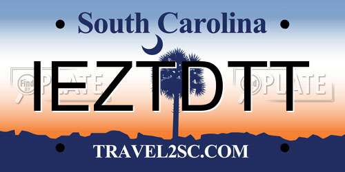IEZTDTT South Carolina License Plate