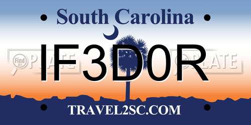 IF3D0R South Carolina License Plate