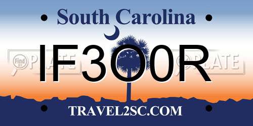 IF3O0R South Carolina License Plate
