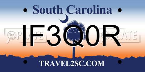 IF3Q0R South Carolina License Plate
