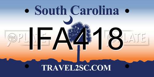 IFA418 South Carolina License Plate