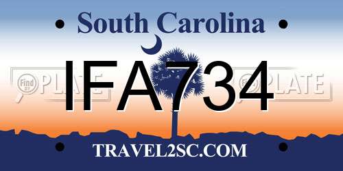 IFA734 South Carolina License Plate