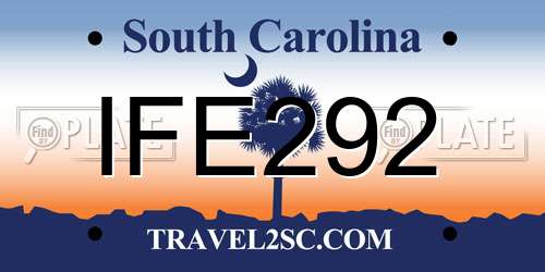 IFE292 South Carolina License Plate