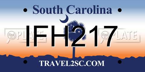IFH217 South Carolina License Plate