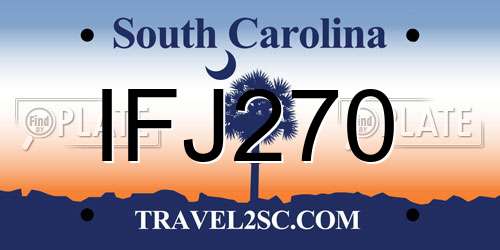 IFJ270 South Carolina License Plate