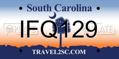 IFQ129 South Carolina License Plate