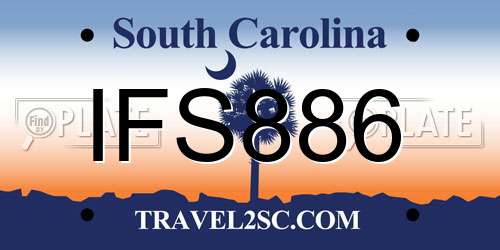 IFS886 South Carolina License Plate