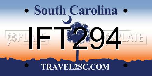 IFT294 South Carolina License Plate