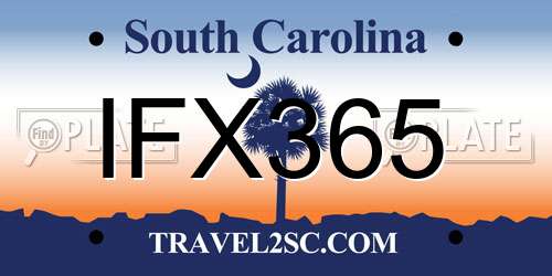 IFX365 South Carolina License Plate