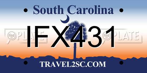 IFX431 South Carolina License Plate