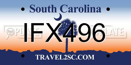 IFX496 South Carolina License Plate