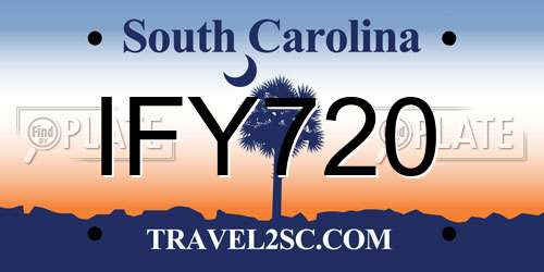 IFY720 South Carolina License Plate