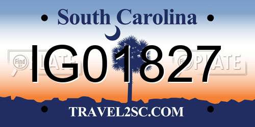 IG01827 South Carolina License Plate