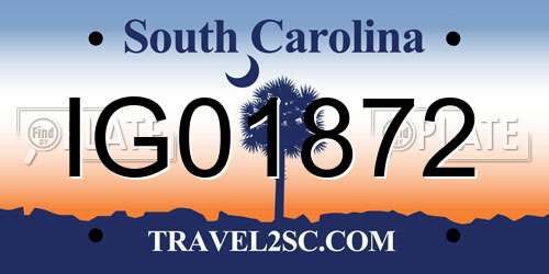 IG01872 South Carolina License Plate