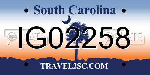 IG02258 South Carolina License Plate
