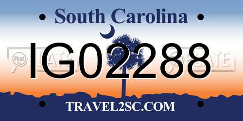 IG02288 South Carolina License Plate