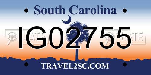 IG02755 South Carolina License Plate