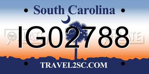 IG02788 South Carolina License Plate