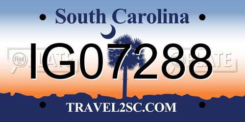IG07288 South Carolina License Plate
