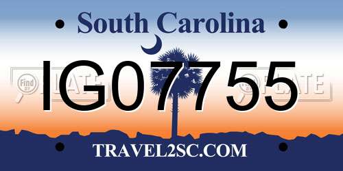 IG07755 South Carolina License Plate