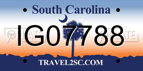 IG07788 South Carolina License Plate
