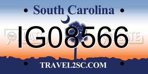 IG08566 South Carolina License Plate