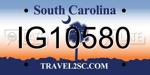 IG10580 South Carolina License Plate