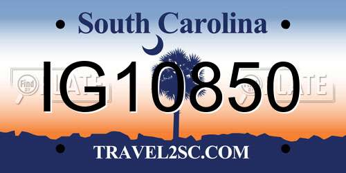 IG10850 South Carolina License Plate