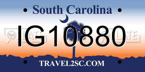 IG10880 South Carolina License Plate