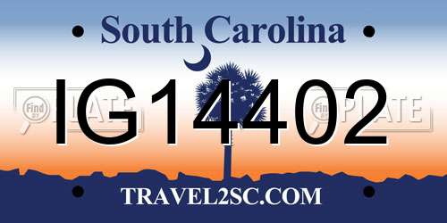 IG14402 South Carolina License Plate