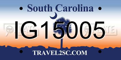 IG15005 South Carolina License Plate