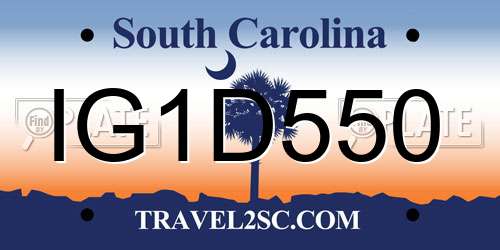 IG1D550 South Carolina License Plate