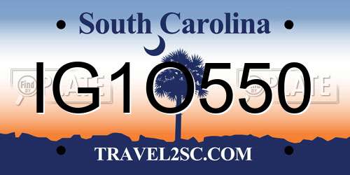 IG1O550 South Carolina License Plate